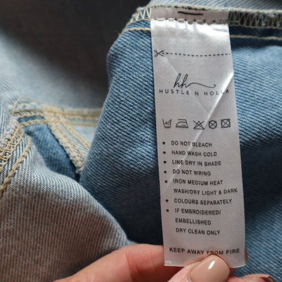 Hustle N Holla Felicity Denim Shacket Women Blue Y2K Casual Trendy Oversized NWT - Picture 7 of 15